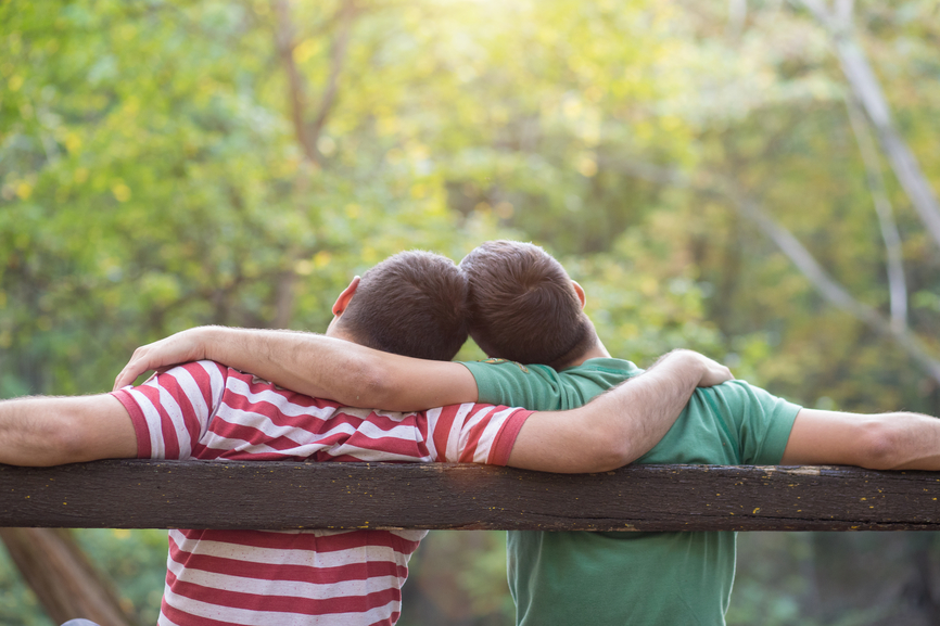 Gay couple in the park