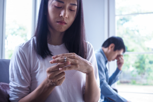 Woman wondering if her marriage is over.